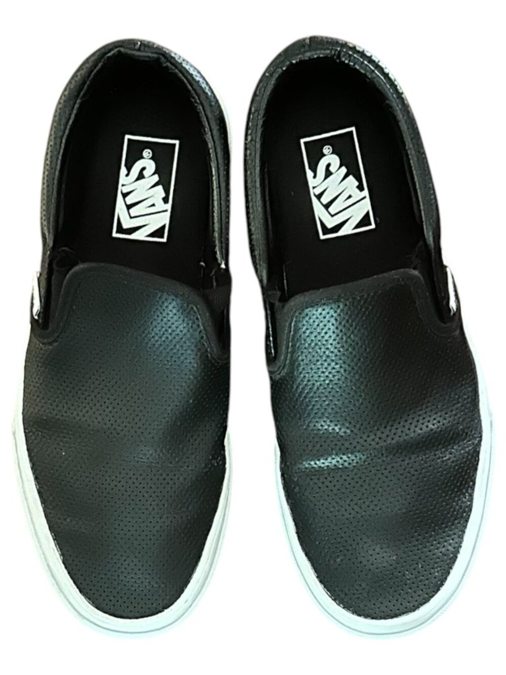 N-Vans, 6.5 Men/8 Women, Leather Classic Slip-On Perforated Shoe sneaker